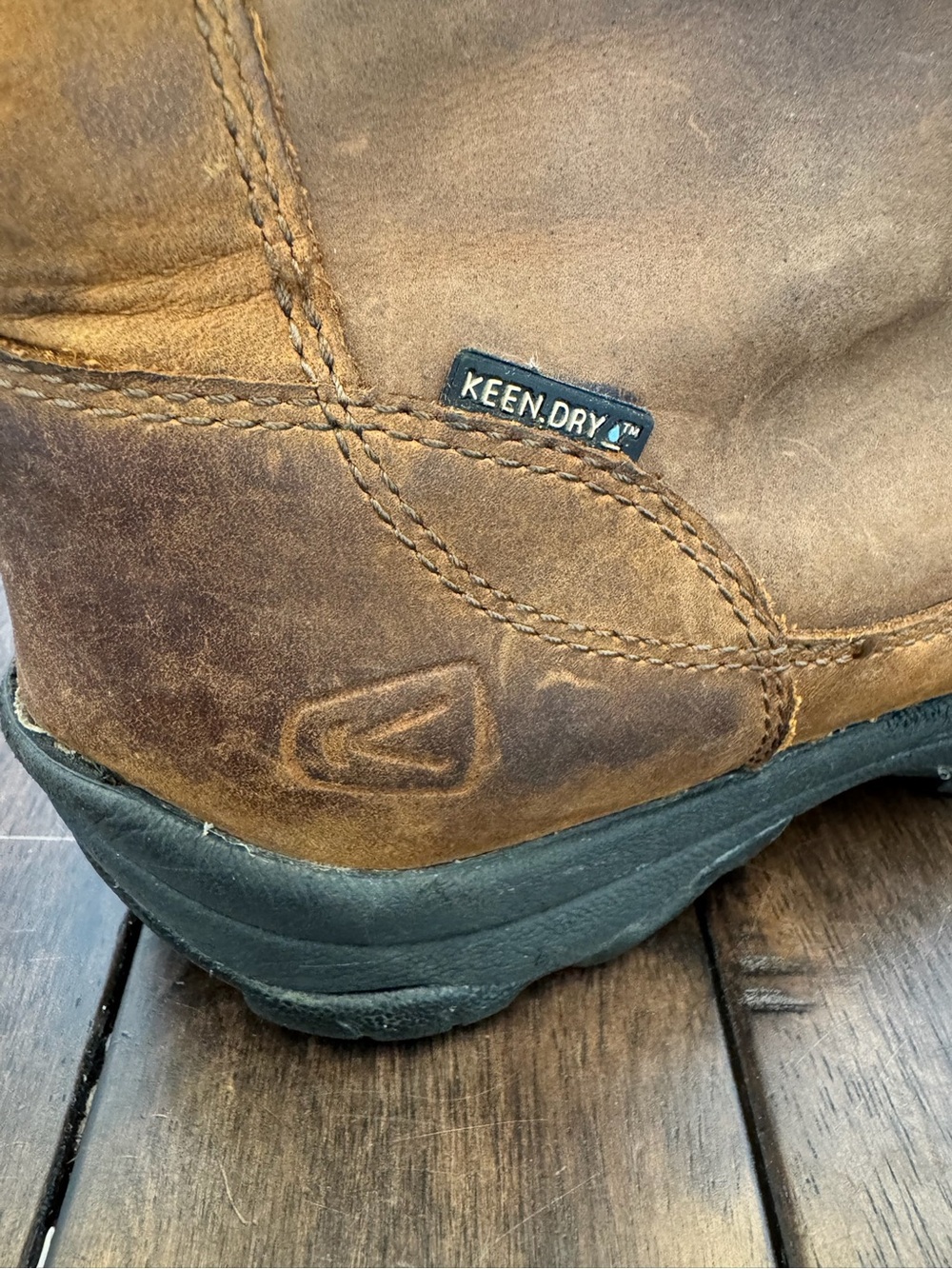 Keen Women's Brown Leather Bailey High Fur Lace Up Boots Size 8.5 Hiking Trail - Picture 12 of 16